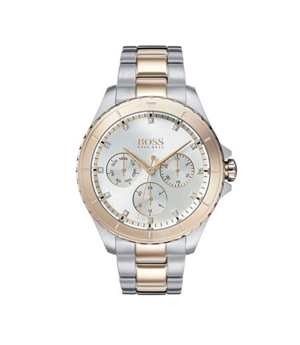 Hugo Boss Silver/Roséguld Stål vit urtavla 40mm Damklocka 1502446