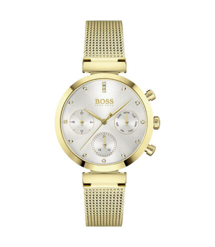 Hugo Boss Flawless Horloge Guld Stål silver urtavla 36mm Damklocka 1502552