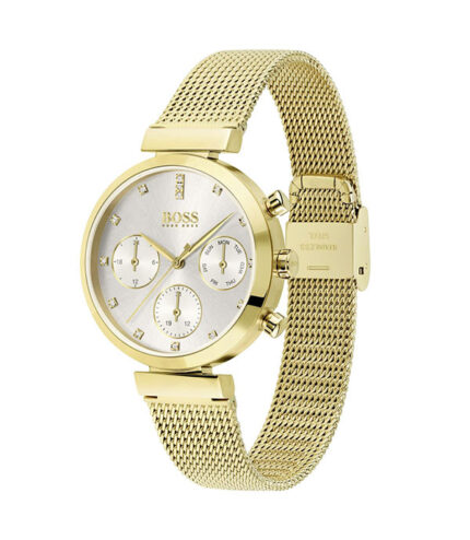 Hugo Boss Flawless Horloge Guld Stål silver urtavla 36mm Damklocka 1502552
