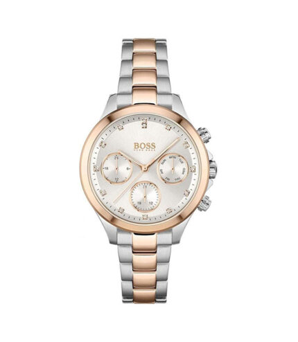 Hugo Boss Silver/Roséguld Stål Vit Urtavla 38mm Damklocka 1502564