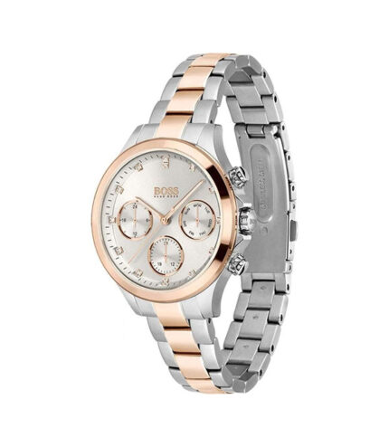 Hugo Boss Silver/Roséguld Stål Vit Urtavla 38mm Damklocka 1502564