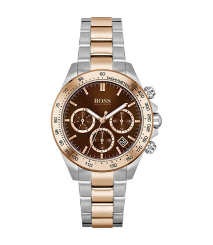 Hugo Boss Novia Silver/Roséguld Stål brun urtavla 38mm Damklocka 1502617