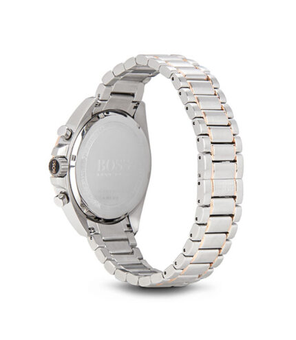 Hugo Boss Chronograph Silver/Roséguld Stål svart urtavla 44mm Herrklocka 1513094