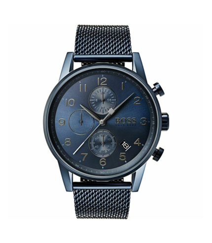 Hugo Boss Navigator Silver Stål blå urtavla 44mm Herrklocka 1513538