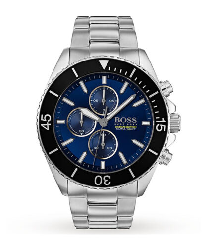Hugo Boss Ocean Edition Silver Stål blå urtavla 44mm Herrklocka 1513704