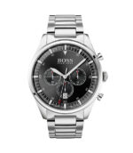 Hugo Boss Pioneer 1513712 Silver Stål svart urtavla 44mm Herrklocka 1513712