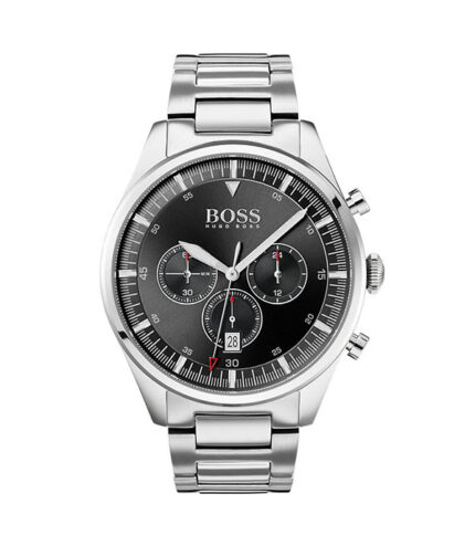 Hugo Boss Pioneer 1513712 Silver Stål svart urtavla 44mm Herrklocka 1513712