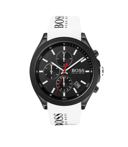 Hugo Boss Velocity Vit Sillikon svart urtavla 44mm Herrklocka 1513718
