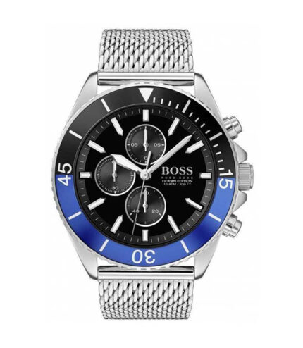 Hugo Boss Ocean Edition Silver Stål svart urtavla 44mm Herrklocka 1513742