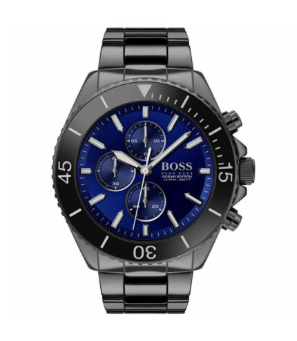 Hugo Boss Oceans Edition Svart Stål blå urtavla 44mm Herrklocka 1513743