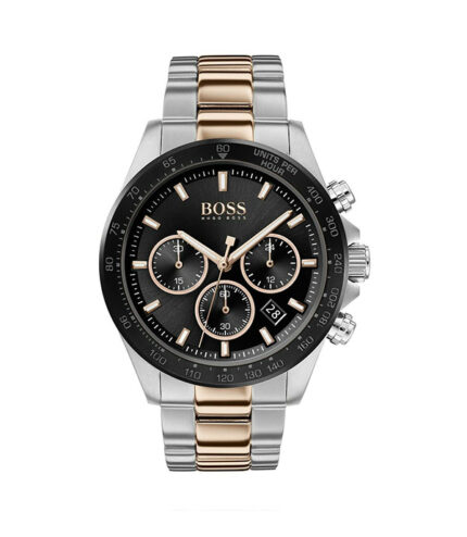 Hugo Boss Hero Silver/Roséguld Stål svart urtavla 44mm Herrklocka 1513757
