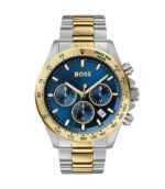 Hugo Boss Hero Silver/Guld Stål blå urtavla 44mm Herrklocka 1513767