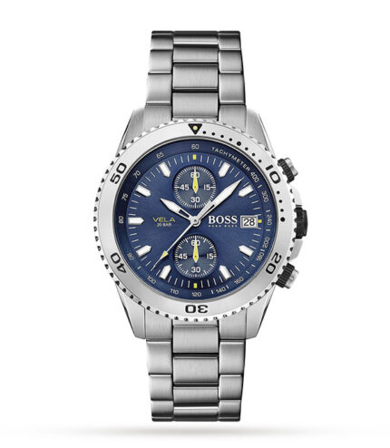Hugo Boss Hero Silver Stål blå urtavla 44mm Herrklocka 1513775