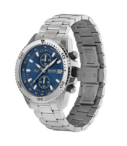 Hugo Boss Hero Silver Stål blå urtavla 44mm Herrklocka 1513775