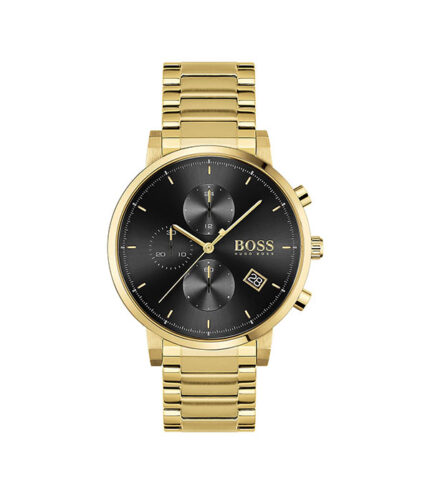 Hugo Boss Integrity Guld Stål svart urtavla 42mm Herrklocka 1513781