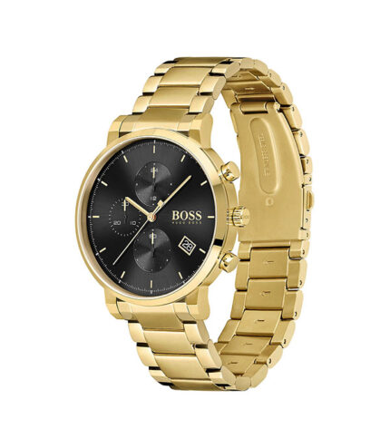 Hugo Boss Integrity Guld Stål svart urtavla 42mm Herrklocka 1513781