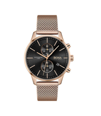 Hugo Boss Associate Roséguld Stål svart urtavla 42mm Herrklocka 1513806