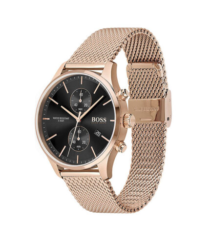Hugo Boss Associate Roséguld Stål svart urtavla 42mm Herrklocka 1513806