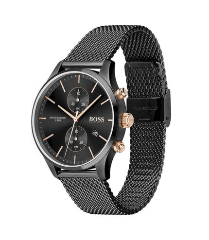Hugo Boss Skymaster Svart Stål svart urtavla 44mm Herrklocka 1513811