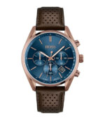 Hugo Boss Champion Brun Läder blå urtavla 44mm Herrklocka 1513817