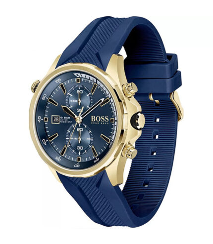 Hugo Boss Globetrotter Blå Sillikon blå urtavla 44mm Herrklocka 1513822