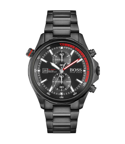 Hugo Boss Globetrotter Svart Stål svart urtavla 44mm Herrklocka 1513825