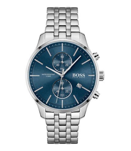 Hugo Boss Associate Silver Stål blå urtavla 42mm Herrklocka 1513839