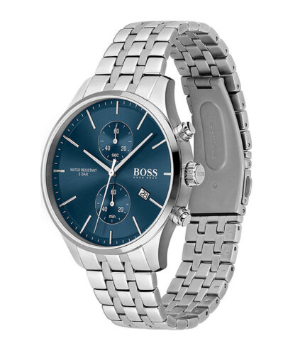Hugo Boss Associate Silver Stål blå urtavla 42mm Herrklocka 1513839