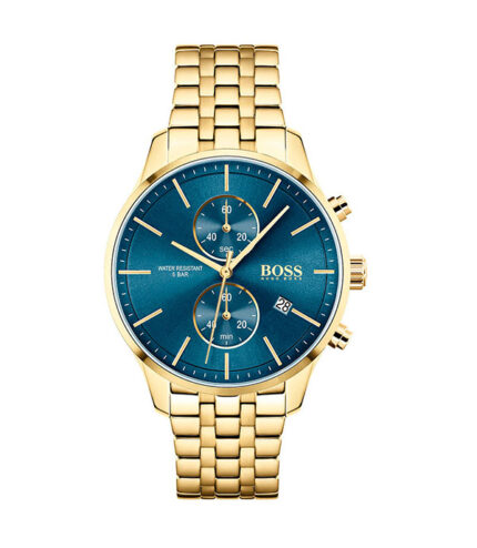 Hugo Boss Associate Guld Stål blå urtavla 42mm Herrklocka 1513841