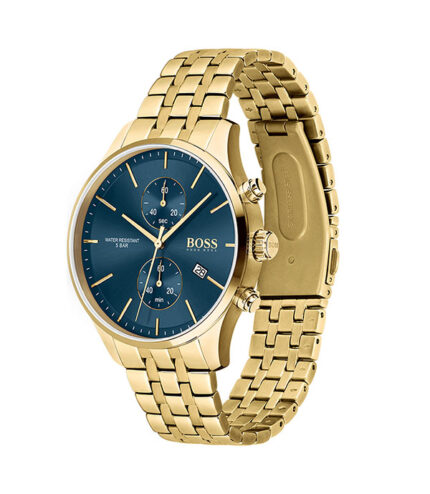 Hugo Boss Associate Guld Stål blå urtavla 42mm Herrklocka 1513841