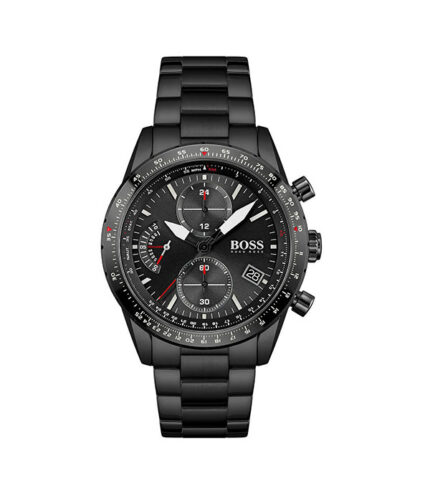 Hugo Boss Pilot Svart Stål svart urtavla 44mm Herrklocka 1513854