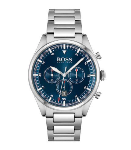 Hugo Boss Pioneer 1513867 Silver Stål blå urtavla 44mm Herrklocka 1513867
