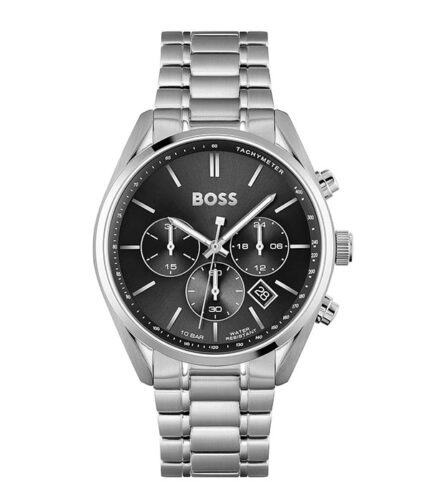 Hugo Boss Champion Silver Stål svart urtavla 44mm Herrklocka 1513871