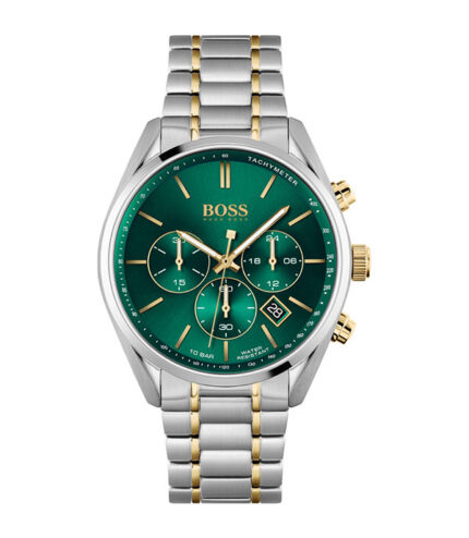Hugo Boss Champion Silver/Guld Stål grön urtavla 44mm Herrklocka 1513878
