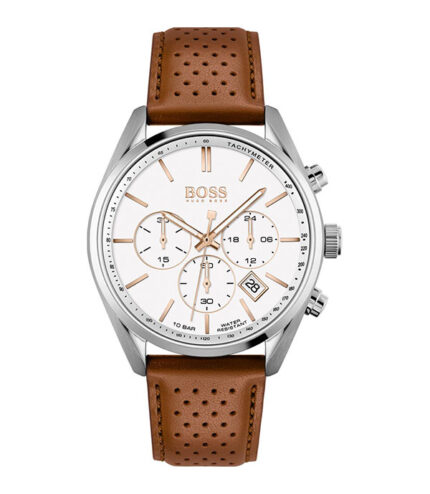 Hugo Boss Champion 1513879 Brun Läder vit urtavla 42mm Herrklocka 1513879