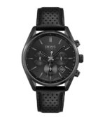 BOSS Champion 1513880 Svart Läder svart urtavla 44mm Herrklocka