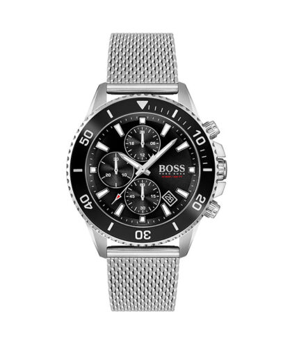 Hugo Boss Admiral 1513904 Silver Stål svart urtavla 44mm Herrklocka 1513904