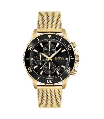 Hugo Boss Admiral 1513906 Guld Stål svart urtavla 44mm Herrklocka 1513906