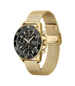 Hugo Boss Admiral Guld Stål svart urtavla 44mm Herrklocka 1513906