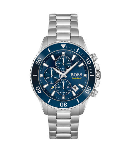Hugo Boss Admiral 1513907 Silver Stål blå urtavla 44mm Herrklocka 1513907