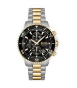 Hugo Boss Admiral 1513908 Silver/Guld Stål svart urtavla 44mm Herrklocka 1513908