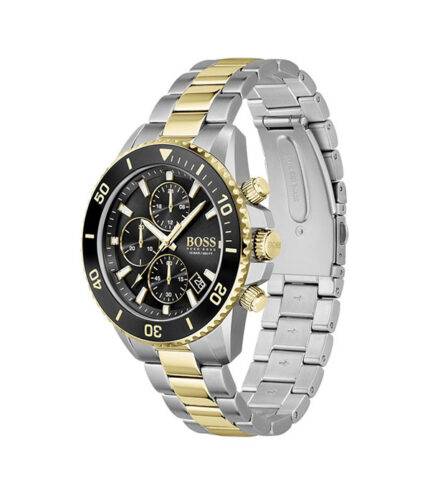Hugo Boss Admiral Silver/Guld Stål svart urtavla 44mm Herrklocka 1513908