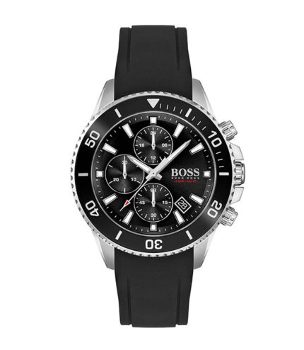Hugo Boss Admiral Svart Sillikon svart urtavla 44mm Herrklocka 1513912