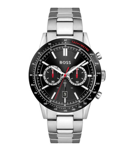 BOSS Allure Silver Stål Svart Urtavla 46mm Herrklocka 1513922