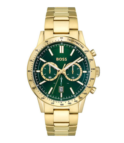 BOSS Allure Guld Stål grön urtavla 42mm Herrklocka 1513923