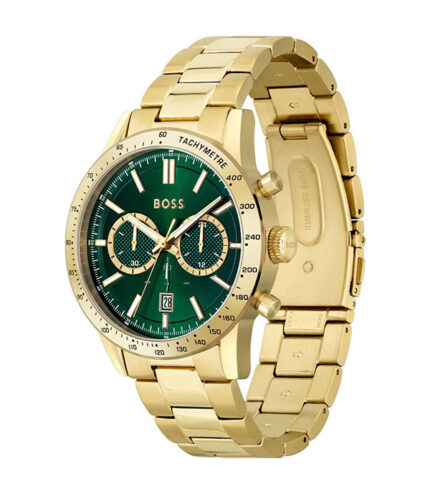 BOSS Allure Guld Stål grön urtavla 42mm Herrklocka 1513923