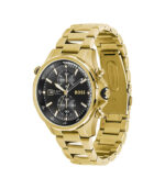 Hugo Boss Globetrotter Guld Stål svart urtavla 44mm Herrklocka 1513932