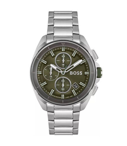 BOSS Volane Volane Silver Stål grön urtavla 44mm Herrklocka 1513951