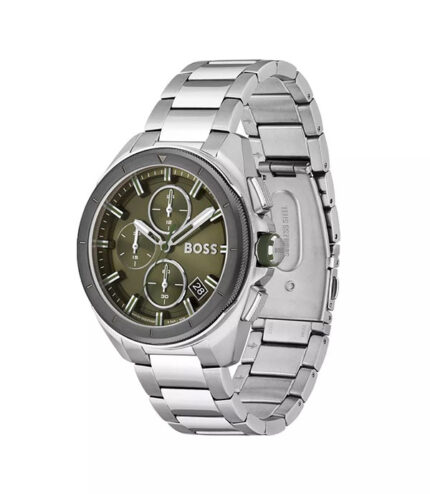 BOSS Volane Volane Silver Stål grön urtavla 44mm Herrklocka 1513951
