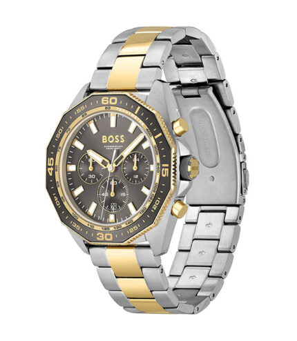 BOSS Energy Guld/Stål Stål svart urtavla 42mm Herrklocka 1513974